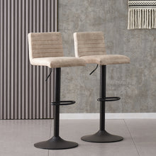 Load image into Gallery viewer, Ainpecca Bar Stools Set of 2 Faux Matte Suede Leather/ Velvet Seat 129BC
