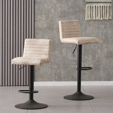 Load image into Gallery viewer, Ainpecca Bar Stools Set of 2 Faux Matte Suede Leather/ Velvet Seat 129BC
