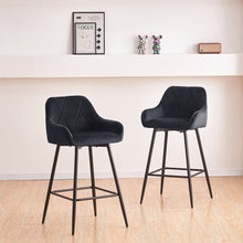 Load image into Gallery viewer, Ainpecca Bar Stools Set of 2 Velvet Bar Stools Breakfast Dining Barstools 142MC
