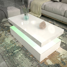 Load image into Gallery viewer, Ainpecca White High Gloss Coffee Table Rectangular with 16 Colours RGB LED Light CT003
