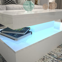 Load image into Gallery viewer, Ainpecca White High Gloss Coffee Table Rectangular with 16 Colours RGB LED Light CT003
