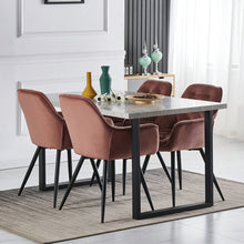 Load image into Gallery viewer, Ainpecca Dining Set Wooden Dining Table MDF Marble Sticker+4 Dining Chairs 108/039MC
