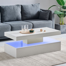 Load image into Gallery viewer, Ainpecca High Gloss White Wood Coffee Table for Living Room RGB LED Light with 16 Colours 03CT
