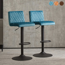 Load image into Gallery viewer, Ainpecca Bar Stools Set of 2 Velvet Chair Diamond Stitch 012MC
