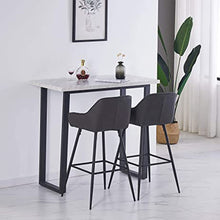 Load image into Gallery viewer, Ainpecca Bar Table Breakfast Counter Table with Marble Effect Top and Metal Legs Industrial Style Coffee Kitchen 105BT
