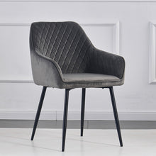 Load image into Gallery viewer, Ctmond Dining Chairs [Black Metal Legs]-[With armrest]
