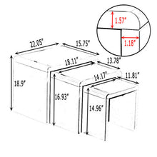 Load image into Gallery viewer, Ainpecca Nest of Tables High Gloss Coffee Tables with Tempered Glass Top 3 Pieces End Table Set TLYY
