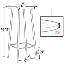 Load image into Gallery viewer, Ainpecca Bar Table Round Kitchen Table Breakfast Dining Table with Marble Effect MDF Board and Metal Frame 109BT
